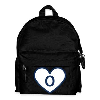 Lettre o cœur sport tendance bleu - idée cadeau - Sac à dos Enfant - noir - Devant