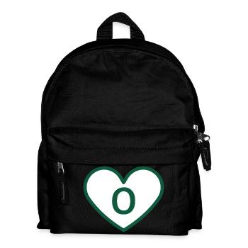 Lettre o cœur sport tendance vert - idée cadeau - Sac à dos Enfant - noir - Devant