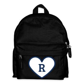 Lettre r cœur sport tendance bleu - idée cadeau - Sac à dos Enfant - noir - Devant