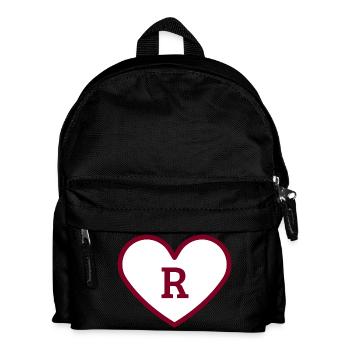 Lettre r cœur sport tendance bordeaux -idée cadeau - Sac à dos Enfant - noir - Devant