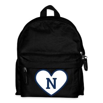 Lettre n cœur sport tendance bleu - idée cadeau - Sac à dos Enfant - noir - Devant