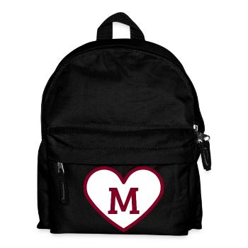 Lettre m cœur sport tendance bordeaux -idée cadeau - Sac à dos Enfant - noir - Devant