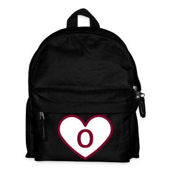 Lettre o cœur sport tendance bordeaux -idée cadeau - Sac à dos Enfant - noir - Devant