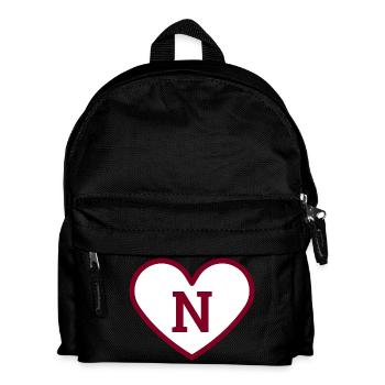 Lettre n cœur sport tendance bordeaux -idée cadeau - Sac à dos Enfant - noir - Devant
