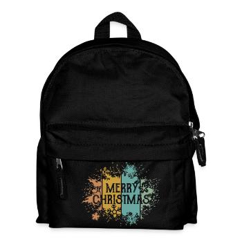 retro Merry Christmas Schneeflocke Eiskristall - Kinder Rucksack - Schwarz - Vorne