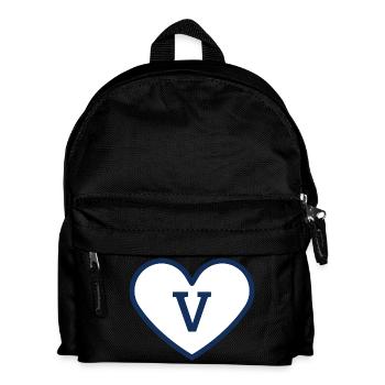 Lettre V cœur sport tendance bleu - idée cadeau - Sac à dos Enfant - noir - Devant