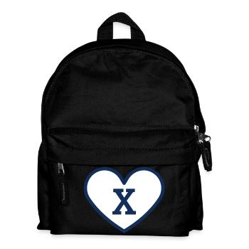 Lettre x cœur sport tendance bleu - idée cadeau - Sac à dos Enfant - noir - Devant