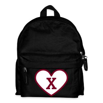Lettre x cœur sport tendance bordeaux -idée cadeau - Sac à dos Enfant - noir - Devant