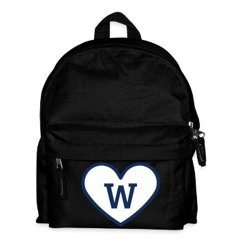 Lettre w cœur sport tendance bleu - idée cadeau - Sac à dos Enfant - noir - Devant