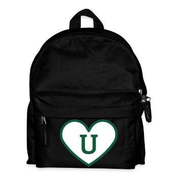 Lettre u cœur sport tendance vert - idée cadeau - Sac à dos Enfant - noir - Devant