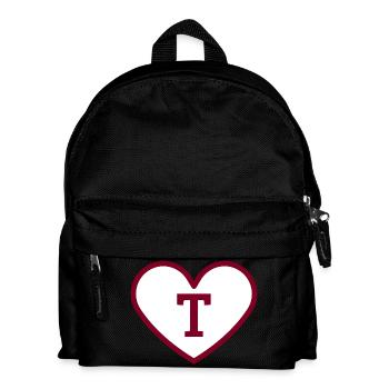 Lettre t cœur sport tendance bordeaux -idée cadeau - Sac à dos Enfant - noir - Devant