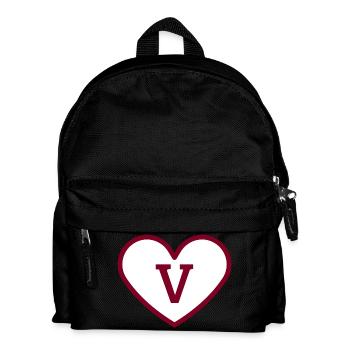 Lettre v cœur sport tendance bordeaux -idée cadeau - Sac à dos Enfant - noir - Devant