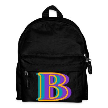 Mehrfarbiger Buchstabe b - originelle Geschenkidee - Kinder Rucksack - Schwarz - Vorne