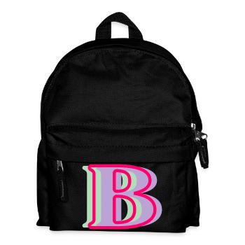 Mehrfarbiger Buchstabe b - originelle Geschenkidee - Kinder Rucksack - Schwarz - Vorne