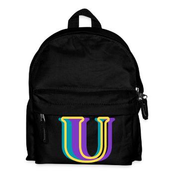 Mehrfarbiger Buchstabe u - Kinder Rucksack - Schwarz - Vorne