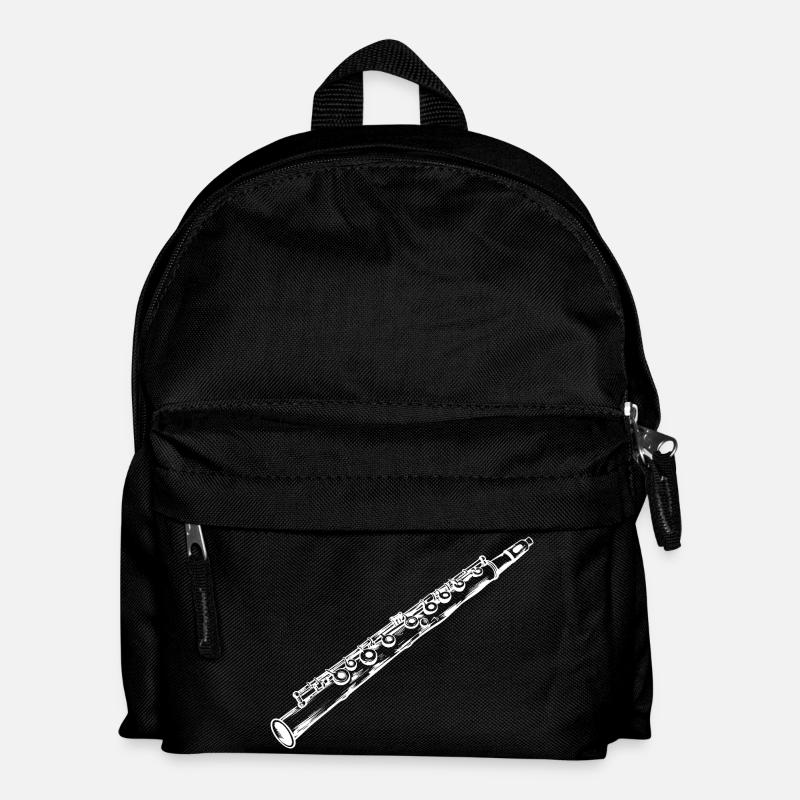 Flöte Zeichnung - Kinder Rucksack - Schwarz