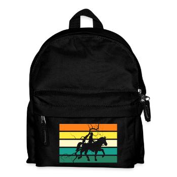 Riding Horses - Kids' Backpack - black - Front