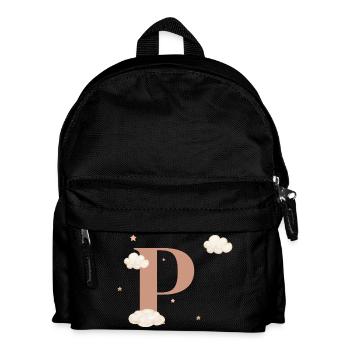 Buchstabe p bewölkt Sterne - Kinder Rucksack - Schwarz - Vorne