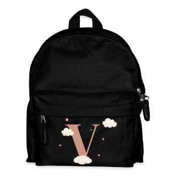 Buchstabe v bewölkt Sterne - Kinder Rucksack - Schwarz - Vorne