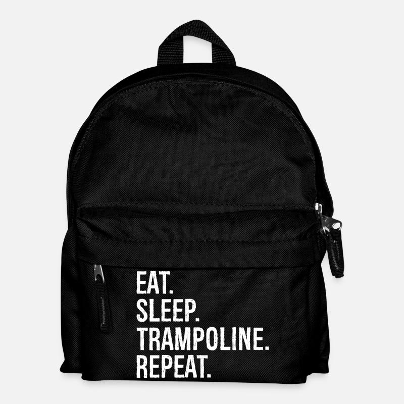 eat sleep trampoline repeat - Kinder Rucksack - Schwarz