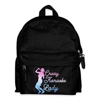 Crazy Karaoke Lady Singer Singing - Kids' Backpack - black - Front