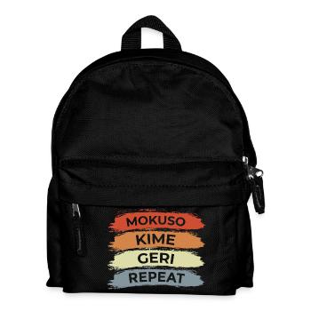 Karate Techniken - Kinder Rucksack - Schwarz - Vorne