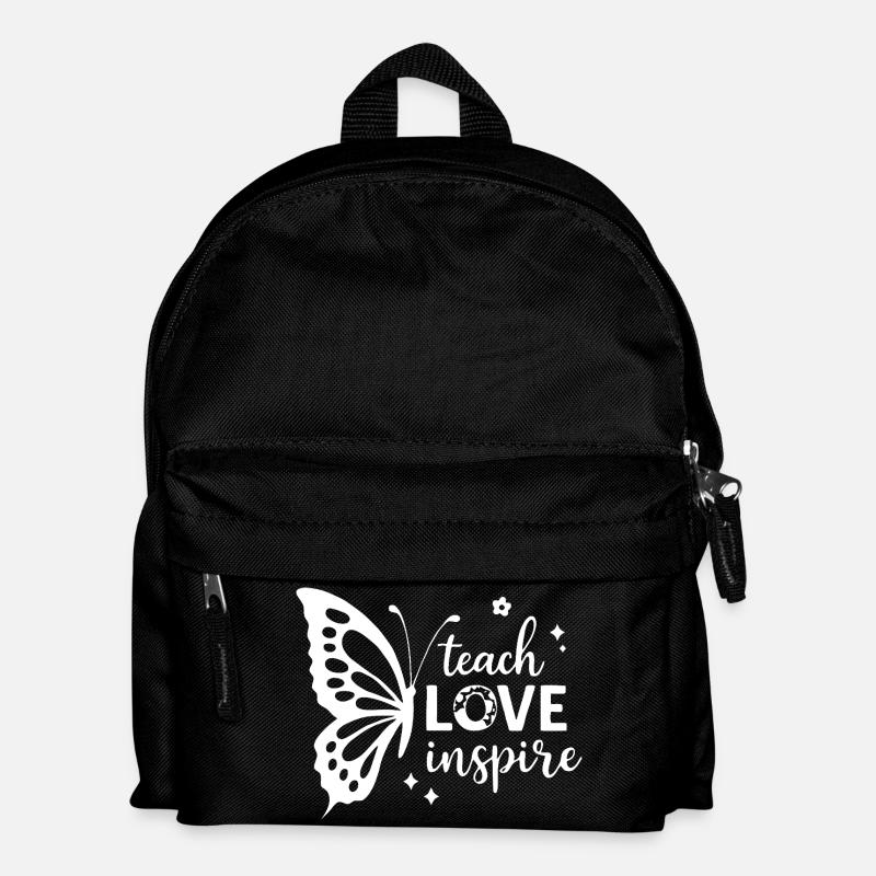 Stärkendes Schmetterlingsmotiv mit inspirierendem Text - Kinder Rucksack - Schwarz