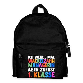 Kita Abgänger Erste Klasse Einschulung Schulkind - Kinder Rucksack - Schwarz - Vorne