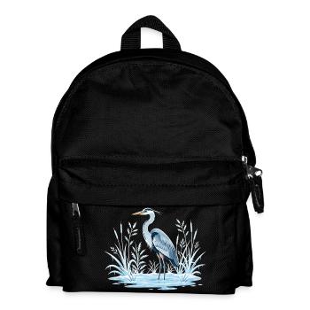 Héron cendré dans le paysage hivernal - Sac à dos Enfant - noir - Devant