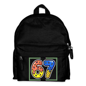 Sixty-seven, 67, 6, 7 - Kids' Backpack - black - Front