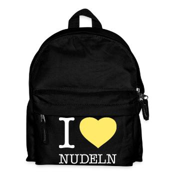 I love Nudeln - Kinder Rucksack - Schwarz - Vorne