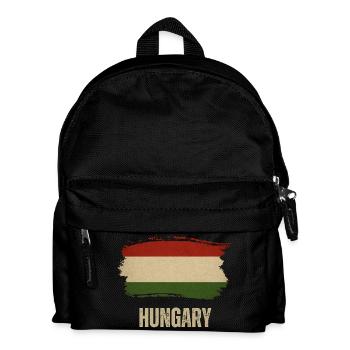 Grunge flag of Hungary, Hungarian pride - Kids' Backpack - black - Front