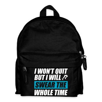 I won't quit lustiges Lauf Joggen Läufer - Kinder Rucksack - Schwarz - Vorne