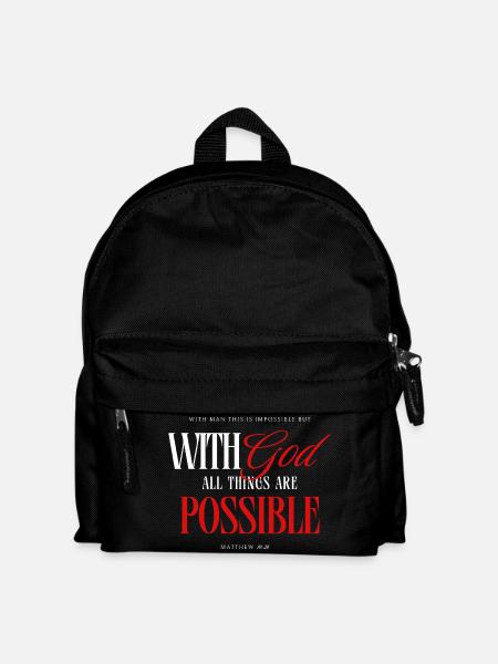 Avec Dieu, tout est possible - Sac à dos Enfant - noir