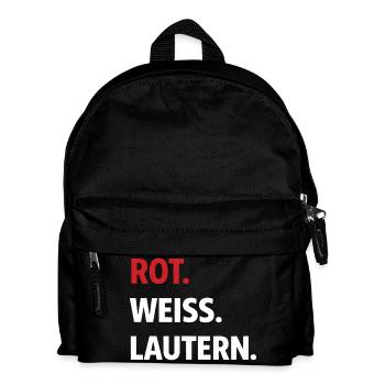 Rot. Weiß. Lautern. – Kaiserslautern Fan Shirt - Kinder Rucksack - Schwarz - Vorne