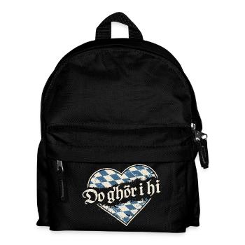 Do g’hör i hi – Bayerisches Herz Dialekt - Kinder Rucksack - Schwarz - Vorne