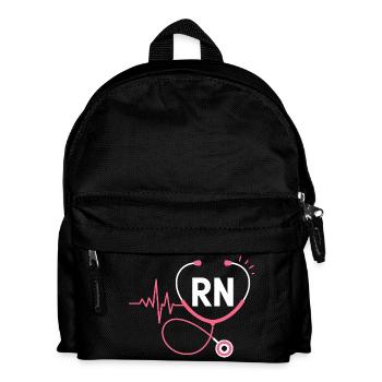 RN Herzschlag Stethoskop - Kinder Rucksack - Schwarz - Vorne