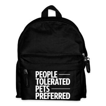 People Tolerated Pets Preferred Humor - Kids' Backpack - black - Front