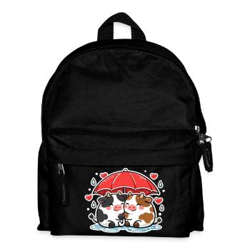 Cow duo under umbrella - Kids' Backpack - black - Front