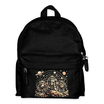 Astronauts on the orbital moon - Kids' Backpack - black - Front