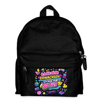 Ich bin nicht erwachsen – Retro - Kinder Rucksack - Schwarz - Vorne
