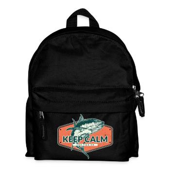 Bleib ruhig und fisch weiter - Kinder Rucksack - Schwarz - Vorne