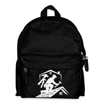 Roofer silhouette on the roof - Kids' Backpack - black - Front