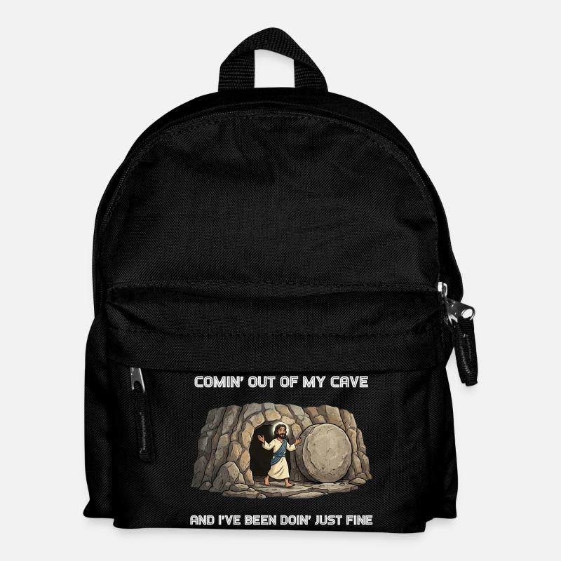 Resurrection from the Cave Saying - Kids' Backpack - black