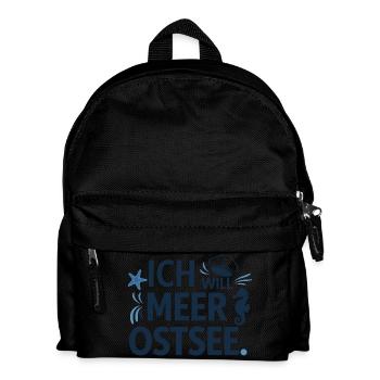  Ich Will Meer Ostsee Spruch Für Ostsee Urlaub - Kinder Rucksack - Schwarz - Vorne