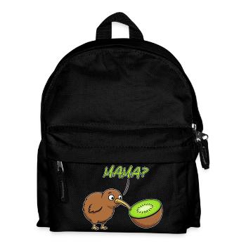 Mama Kiwi Bird Funny Kiwi Fruit New Zealand Joke - Kids' Backpack - black - Front