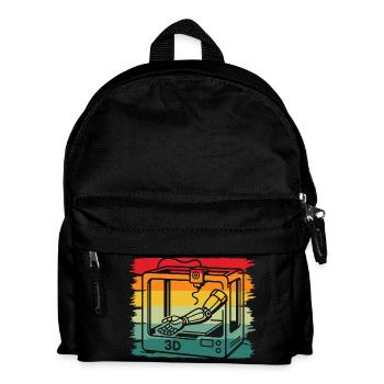 Retro Vintage 3D Printer Robotic Arm Maker - Kids' Backpack - black - Front