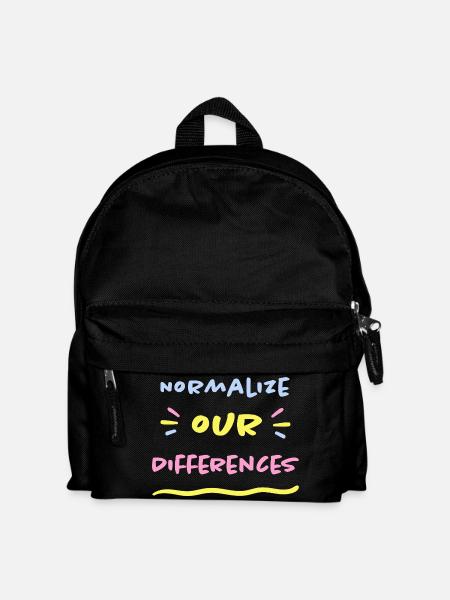 Normalize our Differences - Inclusion ASD ADHD - Kids' Backpack - black