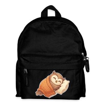 Eule Schlafen - Kinder Rucksack - Schwarz - Vorne