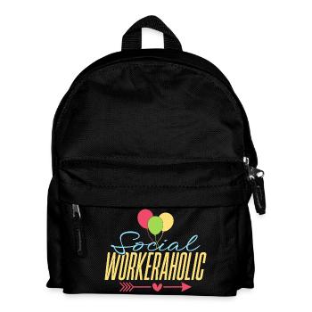 Social Worker Quota Workeraholic Social Work - Kids' Backpack - black - Front
